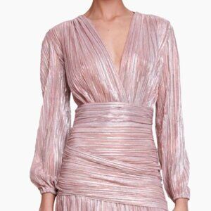 Maje Crossover Shimmer Mini Dress